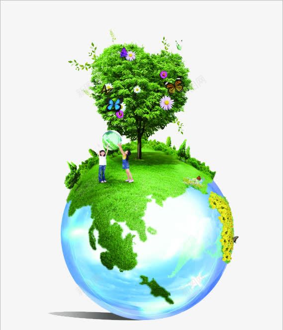 绿色植物png免抠素材_新图网 https://ixintu.com 名片 地球 广告设计 树木 环保 绿色 绿色环保
