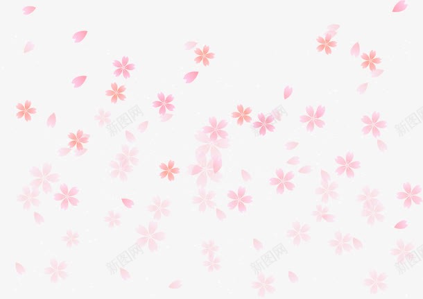 粉色樱花飘落png免抠素材_新图网 https://ixintu.com 樱花 水彩 矢量素材 粉色 花瓣 飘落