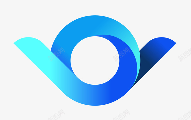 蓝色渐变logo矢量图图标ai_新图网 https://ixintu.com 3D渐变图标 图标设计 渐变 渐变样式 立体logo 立体渐变logo设计 蓝色渐变 矢量图