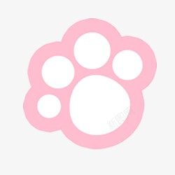 粉色熊手绘熊掌花纹高清图片