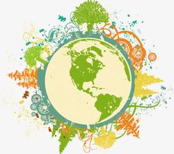绿色世界地图手绘绿色环保地球高清图片