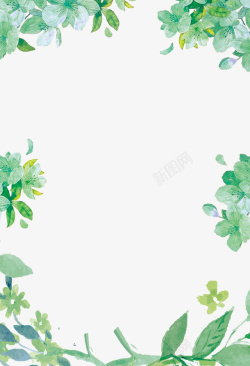 小清新绿色树叶边框素材