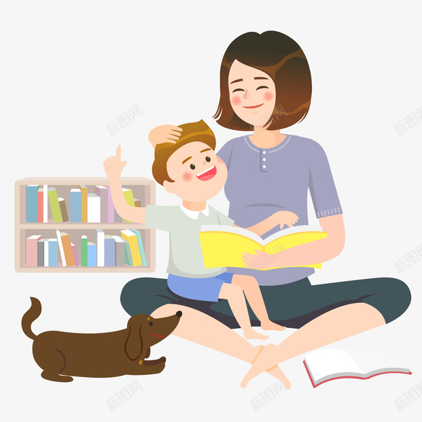 一张母亲抱着儿子的png免抠素材_新图网 https://ixintu.com 妈妈 宠物狗 开心 怀抱 日子 母子 温馨