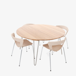 一套简约木质桌椅素材