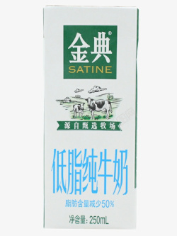 一盒低脂纯牛奶素材