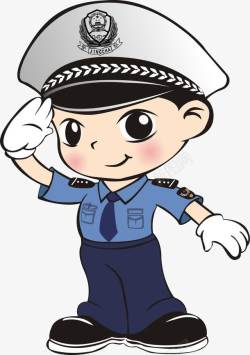 公安女警警察卡通高清图片