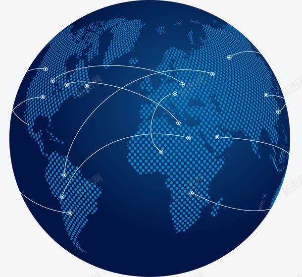 深蓝色世界地图png免抠素材_新图网 https://ixintu.com 世界地图 全球化 分布图 地球 矢量素材