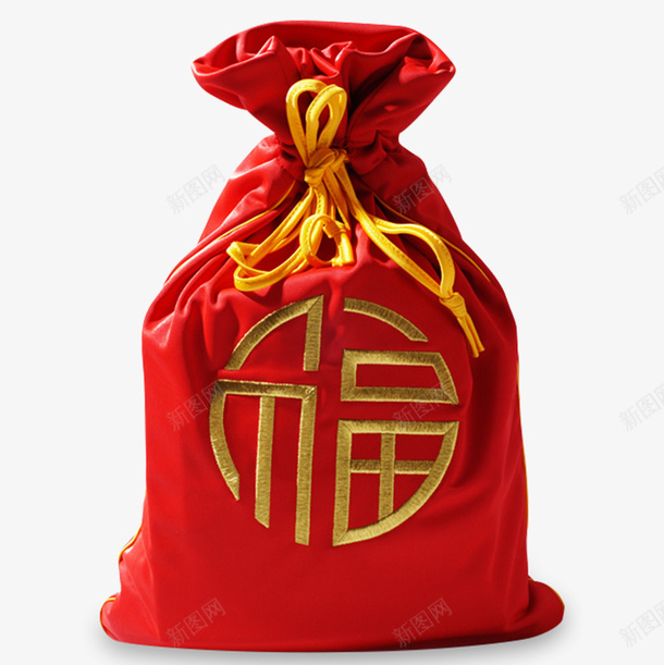 红色福字喜庆包装袋png设计背景_新图网 https://ixintu.com 包装袋 喜庆 新年礼物 礼品 福字 福袋 红色