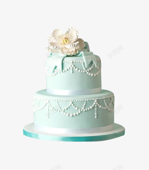 蓝色花朵造型蛋糕png免抠素材_新图网 https://ixintu.com 婚礼蛋糕素材 翻糖裱花 花束蛋糕 蓝色蕾丝图案 裱花