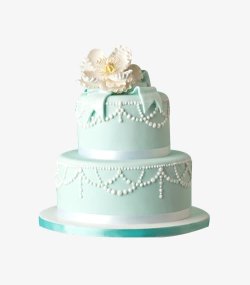 蓝色花束蓝色花朵造型蛋糕高清图片