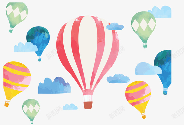 蓝色云朵飞舞热气球矢量图ai免抠素材_新图网 https://ixintu.com 热气球 矢量png 矢量图 空中热气球 空气球 美丽热气球 蓝色云朵 飞舞热气球