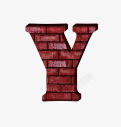 红砖墙字母y素材