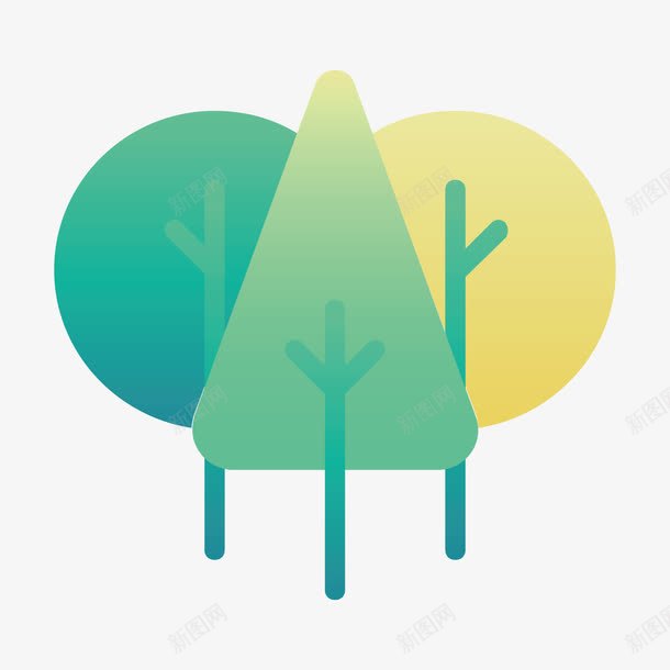 绿色渐变植物自然元素图标png_新图网 https://ixintu.com 光泽 几何 创意 卡通图标 植物 渐变 生长 纹理 绿色