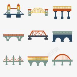 船运桥梁建筑卡通大桥高清图片