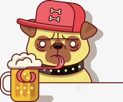 宠物狗logo喝饮料卡通小狗图标高清图片