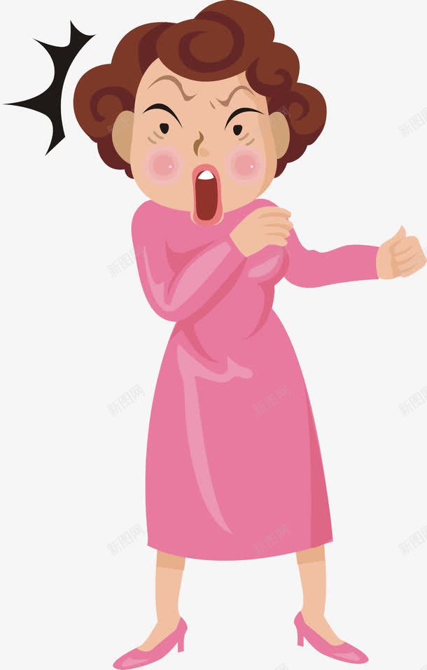 大喊的女人png免抠素材_新图网 https://ixintu.com 卡通 大喊 女人 女性 妈妈 张嘴 张嘴的人 手绘 水彩
