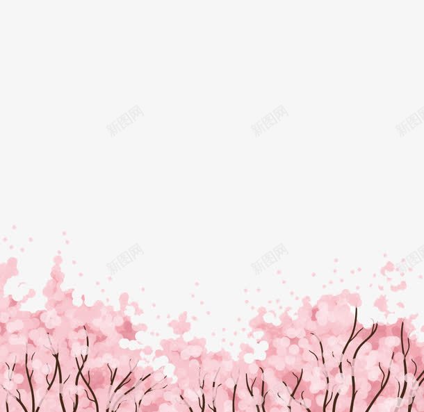 绚烂粉色樱花海png免抠素材_新图网 https://ixintu.com 樱花 樱花树 樱花海 水彩 粉色 绚烂