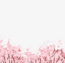 绚烂水彩背景绚烂粉色樱花海高清图片