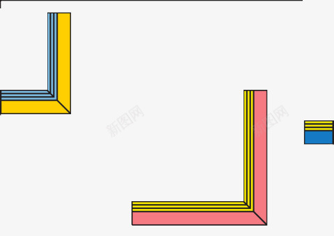 几何元素png免抠素材_新图网 https://ixintu.com banner素材 几何图形 彩色 直角