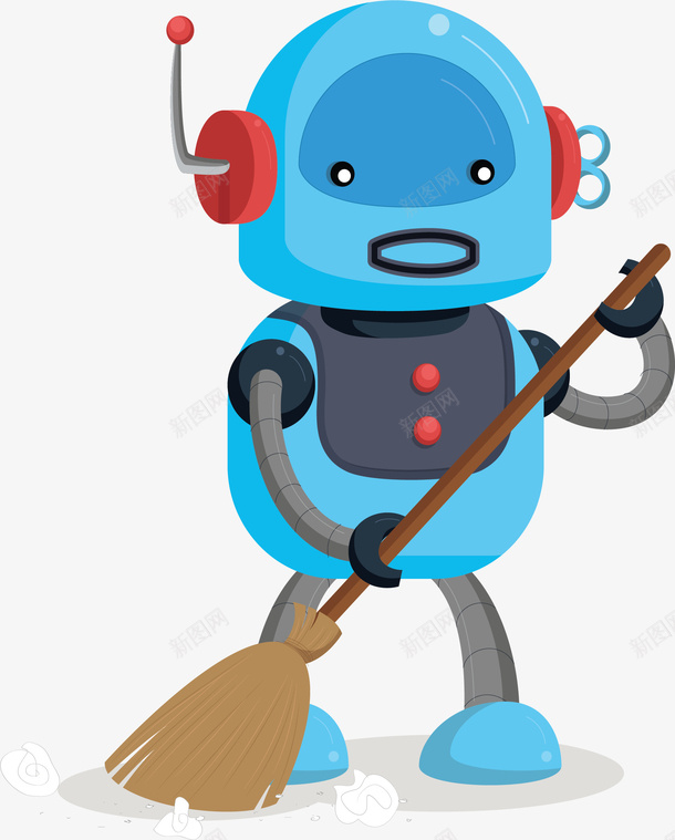 扫地做家务的机器人矢量图ai免抠素材_新图网 https://ixintu.com 做家务 扫地 扫地机器人 机器人 矢量png 蓝色机器人 矢量图
