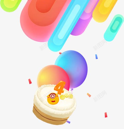 彩色线条气球蛋糕卡通背景png免抠素材_新图网 https://ixintu.com 卡通 定制蛋糕卡通 彩色 气球 线条 背景 蛋糕