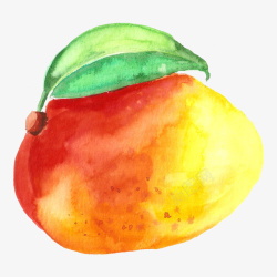 手绘水彩水果芒果素材