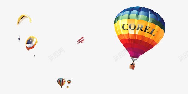运动热气球海报png免抠素材_新图网 https://ixintu.com 合成 海报 热气球 跳伞 飞机