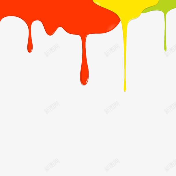 淌下的油漆背景png免抠素材_新图网 https://ixintu.com 卡通 彩色 水滴 油漆 油漆刷痕 油漆流下