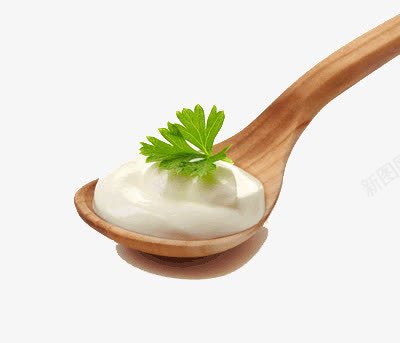 勺子里的酸奶png免抠素材_新图网 https://ixintu.com 绿色 美味 营养