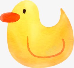 清新水彩小黄鸭装饰图案素材