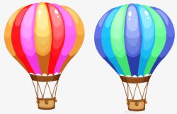 蓝色降落伞彩色热气球高清图片