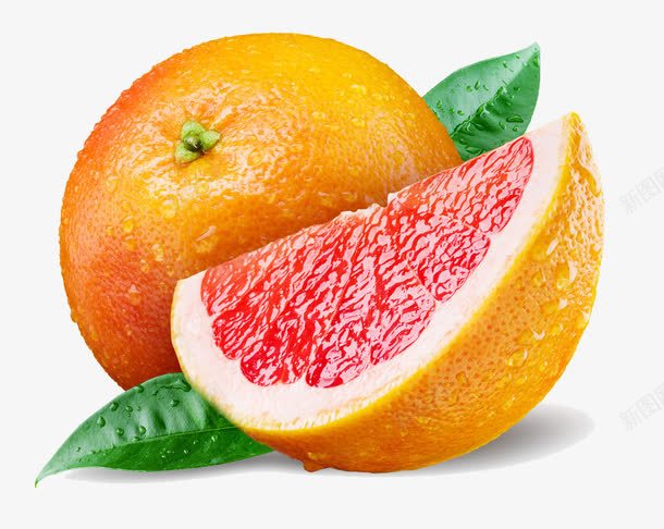 红色柚子png免抠素材_新图网 https://ixintu.com 新鲜水果 柚子 橙子 水果 绿叶 西柚