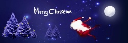 夜色圣诞节背景圣诞节蓝紫色卡通电商夜空海报banner高清图片