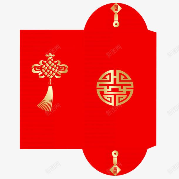 装饰图案png免抠素材_新图网 https://ixintu.com 中国结 文字 红包 红色