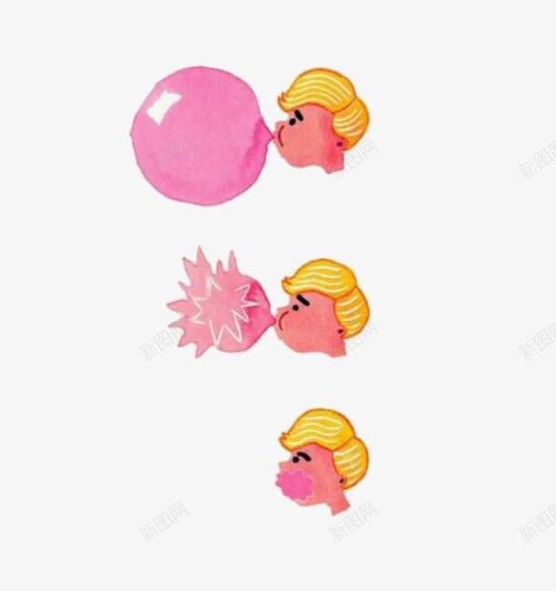 气球吹破了png免抠素材_新图网 https://ixintu.com 卡通手绘 男孩子 粉红色气球 装饰图案
