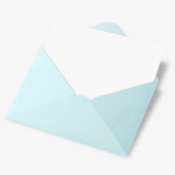 蓝色邮件打开的信封高清图片