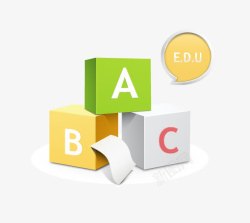 字母ABC方块字母立体方形图标高清图片