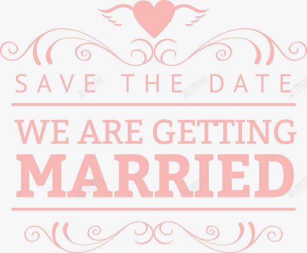婚礼装饰文字png免抠素材_新图网 https://ixintu.com wedding 卡片封面 粉色 请柬