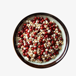 一碟薏米与红豆混合的效果图素材
