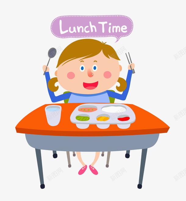 吃饭的男人png免抠素材_新图网 https://ixintu.com 午餐时间 卡通 坐在餐桌前 时间动画 男人 美食 英文字 餐具 餐盘