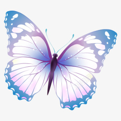 紫色昆虫蓝色渐变的蝴蝶装饰高清图片