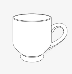 热水杯详情页手绘线条咖啡杯热水杯图标高清图片