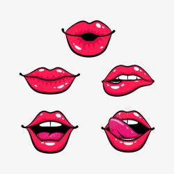 红唇女人舌头舔唇高清图片