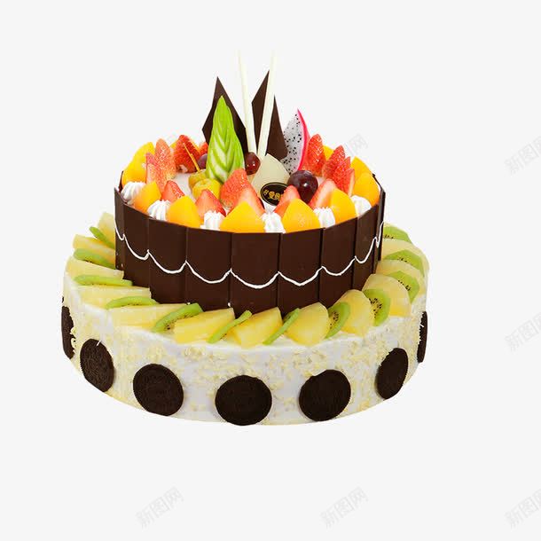 双层水果蛋糕png免抠素材_新图网 https://ixintu.com 创意蛋糕 甜品 美食 蛋糕