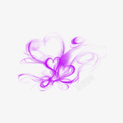 紫色爱心光效元素素材