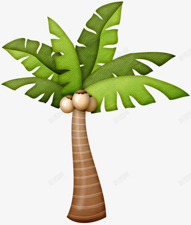 椰树卡通绿叶植物图标png_新图网 https://ixintu.com 卡通 植物 椰树 绿叶