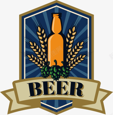 酒瓶比利时啤酒花图标图标