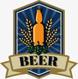 啤酒与花酒瓶比利时啤酒花图标高清图片