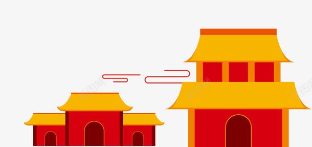 手绘中国风古建筑png免抠素材_新图网 https://ixintu.com 中国风 古建筑 古风 房屋 简约
