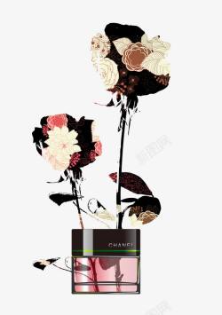 花朵拼接香水广告海报高清图片